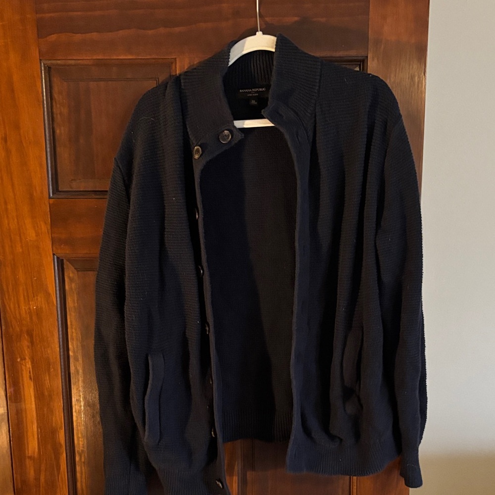 Banana Republic Dark Blue Linen Blend Cardigan